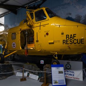 A striking image of the Westland Whirlwind helicopter, a prominent exhibit at Caernarfon Airworld Aviation Museum, captured with expert precision aviation photography