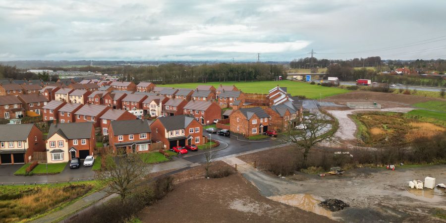 360 aerial virtual tours Carlisle Cumbria a view from the air looking over a housing estate